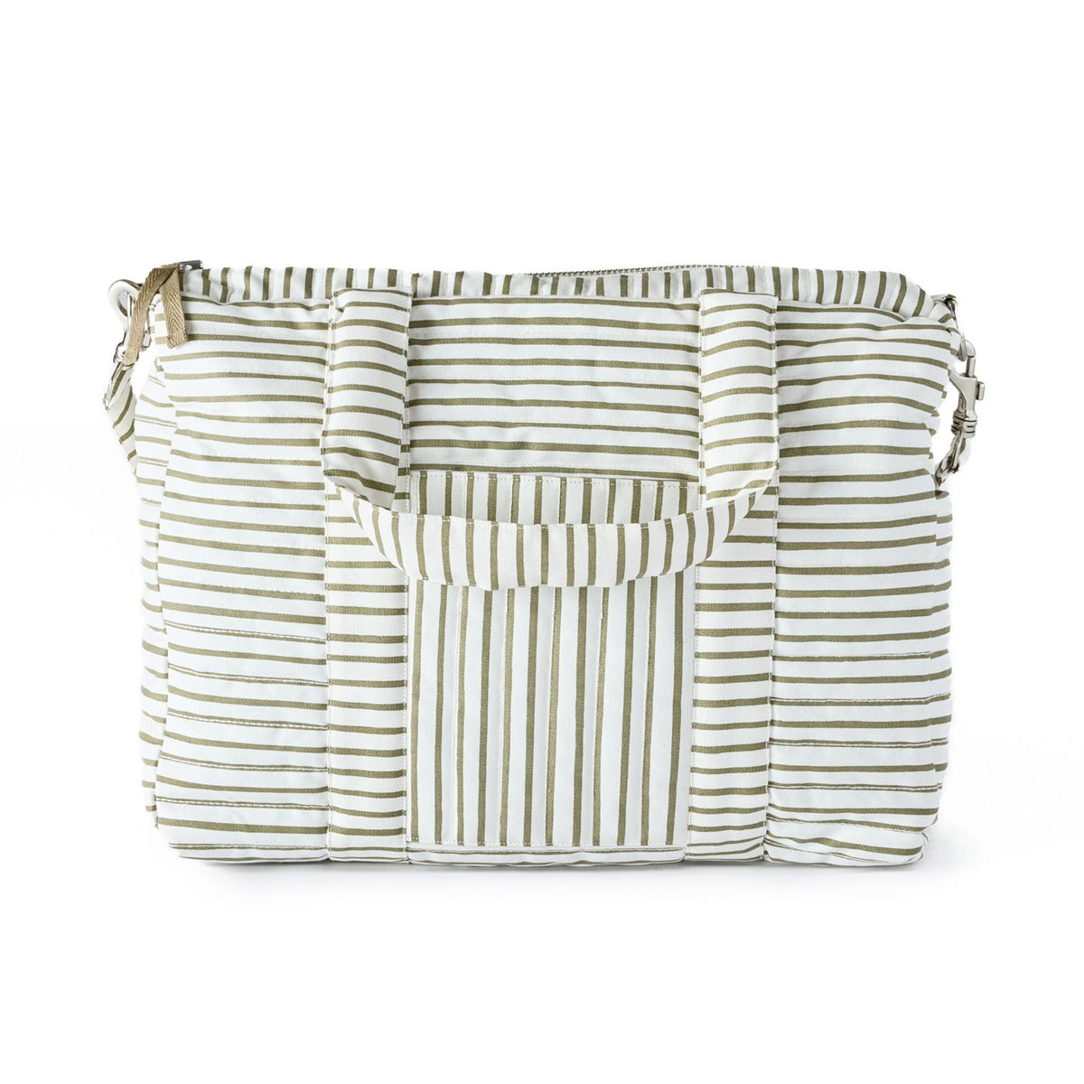 weekender bag stripes away olive in greens pattern