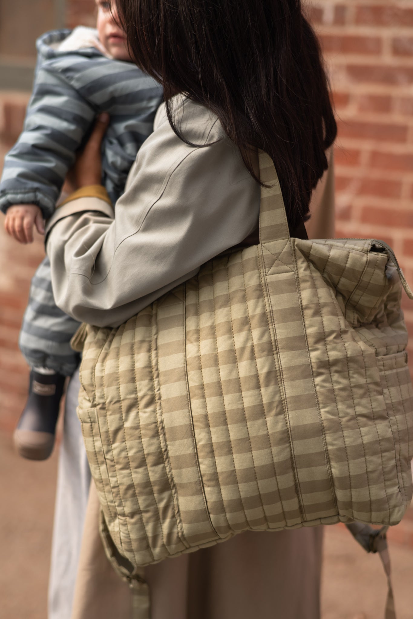 Pehr-Convertible Diaper Bag-Moss Stripe-3