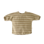 baby water repellent baby smock moss stripe in greens pattern