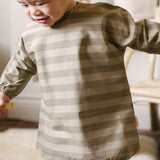 Water Repellent Baby Smock - Moss Stripe