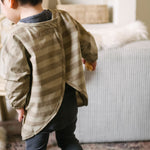Water Repellent Baby Smock - Moss Stripe
