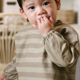 Water Repellent Baby Smock - Moss Stripe