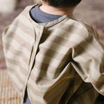 Water Repellent Baby Smock - Moss Stripe