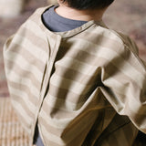 Water Repellent Baby Smock - Moss Stripe