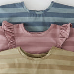 Water Repellent Baby Smock - Moss Stripe