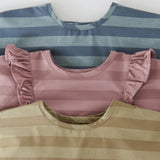 Water Repellent Baby Smock - Moss Stripe