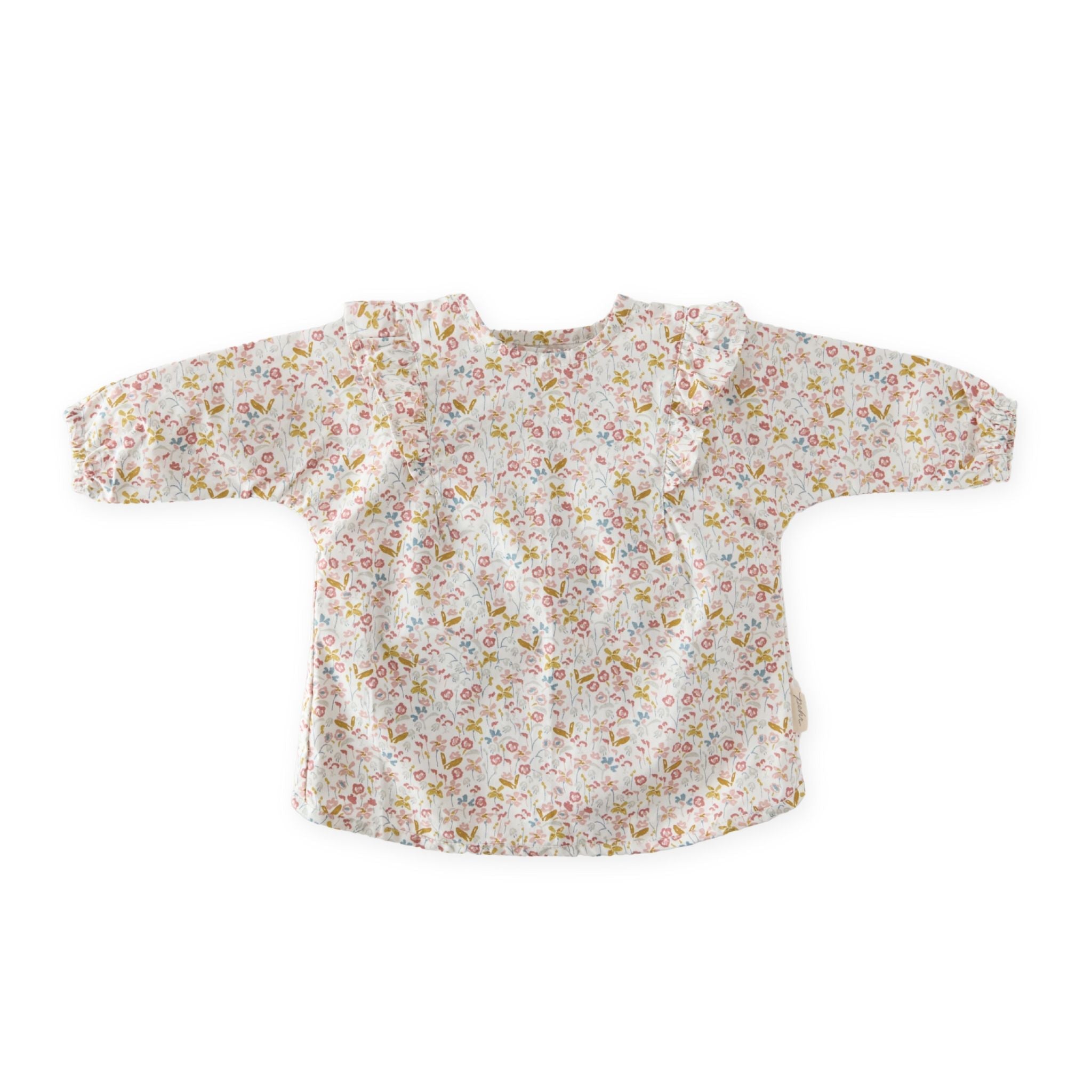 Water-Repellent Ruffle Baby Smock - Floret