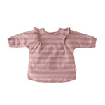 Water Repellent Ruffle Baby Smock - Thistle Stripe