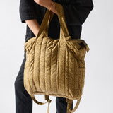 Convertible Diaper Bag- Spotted- On Model
