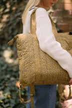 Printed Convertible Diaper Bag - Spotted- On Model- Shoulder Carry