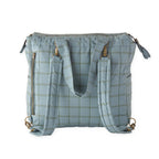 Printed Convertible Diaper Bag - Windowpane- Back- Straps- Hero