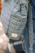 Printed Convertible Diaper Bag - Windowpane- Up Close