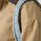 Printed Convertible Diaper Bag - Windowpane- On Model- Strap- Up Close