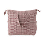 Gingham Convertible Diaper Bag - Mulberry- Front- Hero