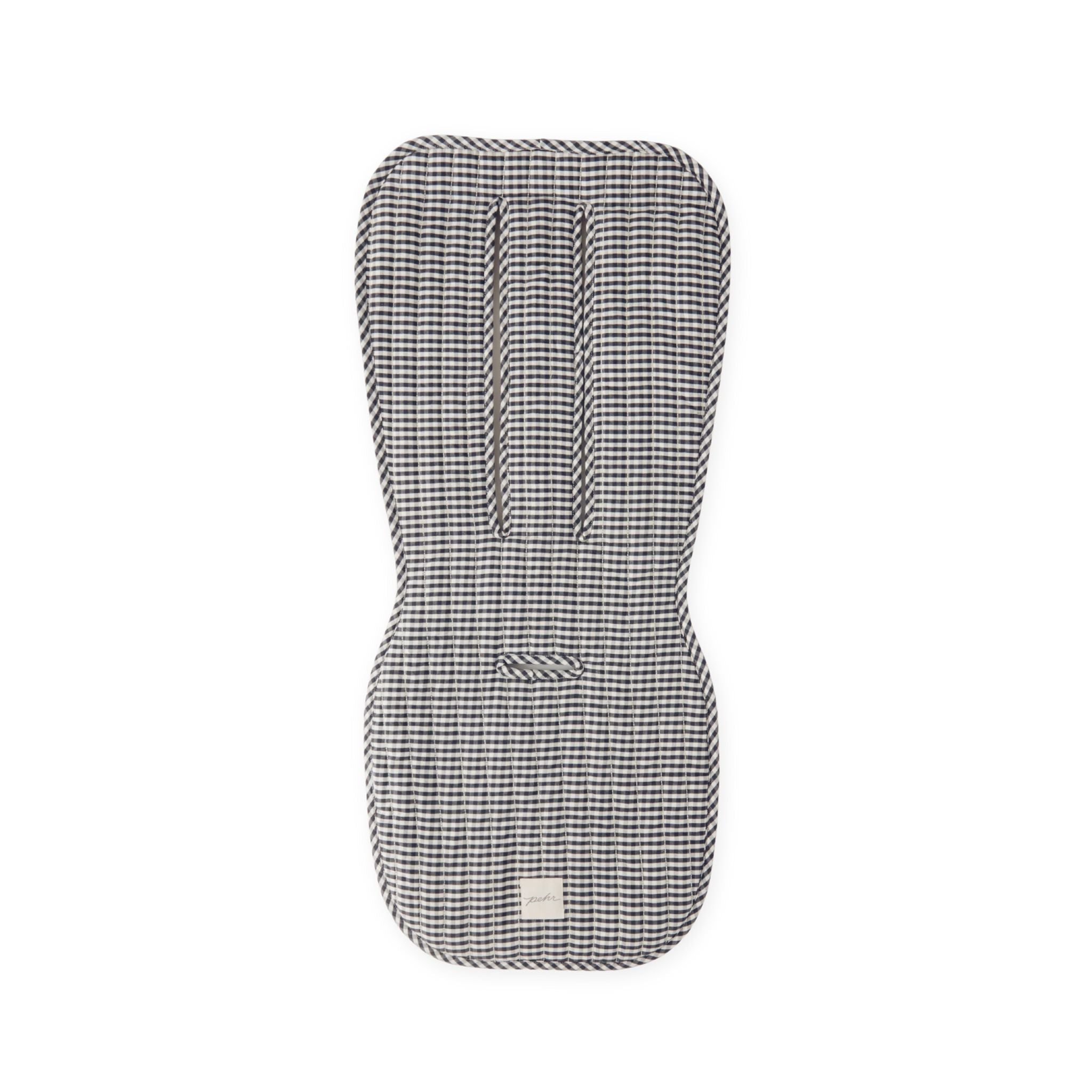 Pehr-Reversible Stroller Insert-Gingham Indigo /Sherpa-1