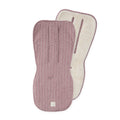 reversible stroller insert gingham mulberry/sherpa- front