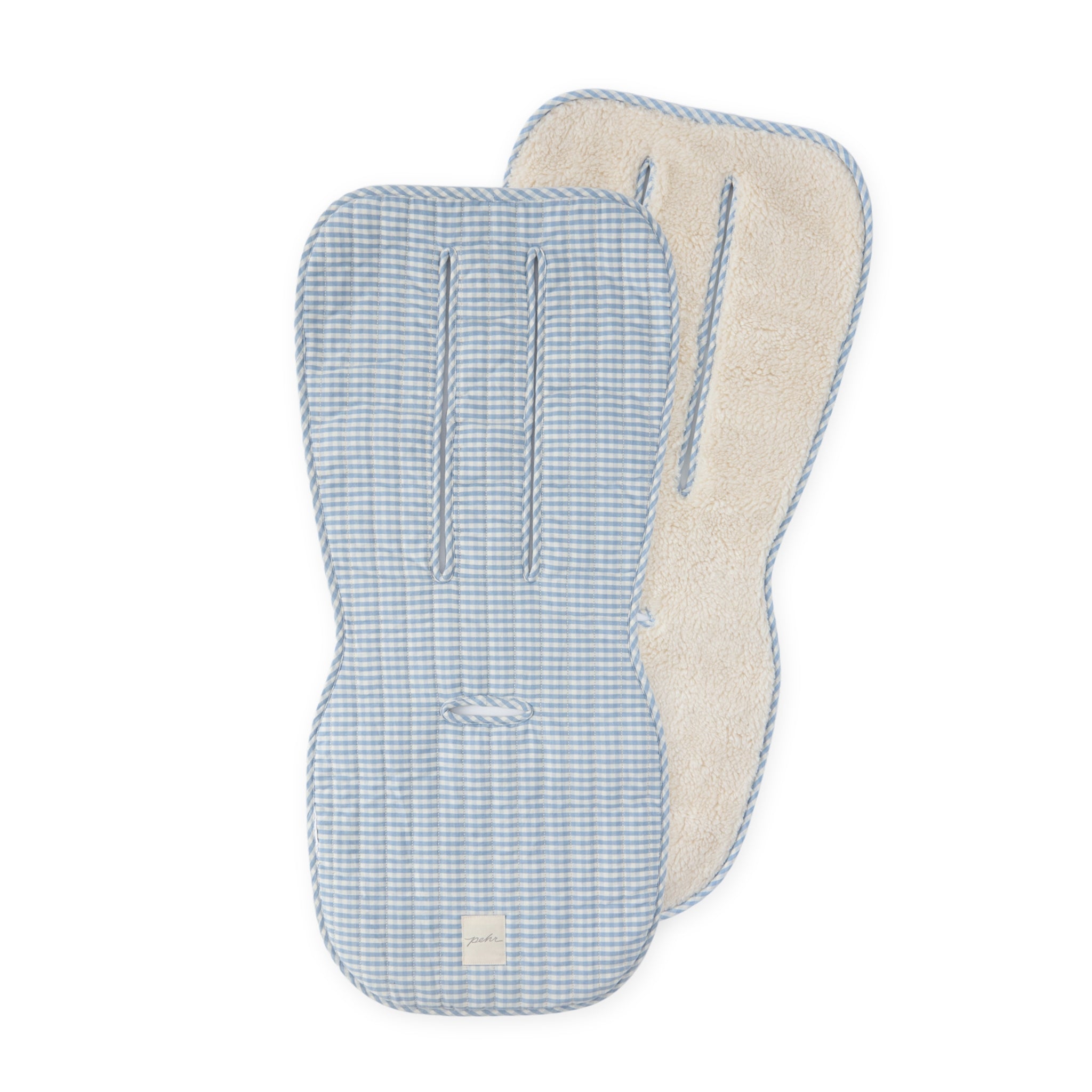 Reversible Stroller Insert- Gingham - Harbor- Front View