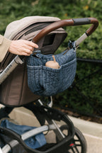 Stroller Organizer Caddy - Vintage Wash- Front- On Stroller