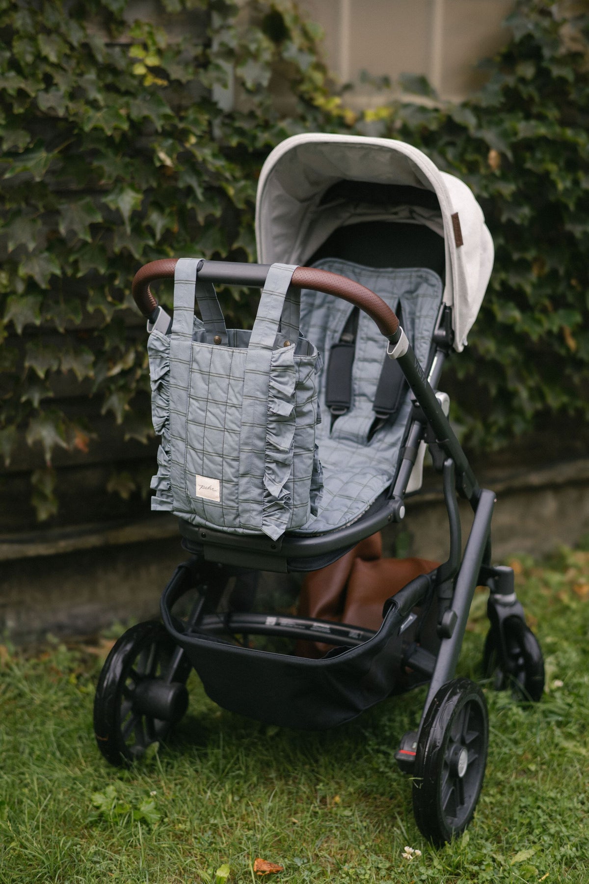 Stroller Bag- Windowpane- Hanging Off Stroller Bars- Matching Stroller Insert