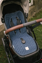 Reversible Denim Stroller Insert - Vintage Wash- Reversible- In Stroller
