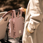 Mulberry Stroller Bag- Front View hanging from Stroller