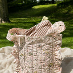 Stroller Bag- Wildflower- Side Ruffles- With Gingham Pouch