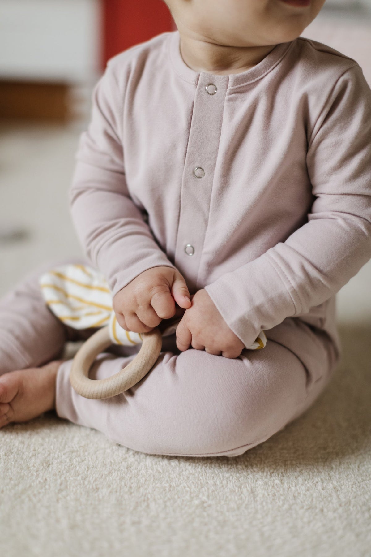 baby essentials romper pale pink pehr