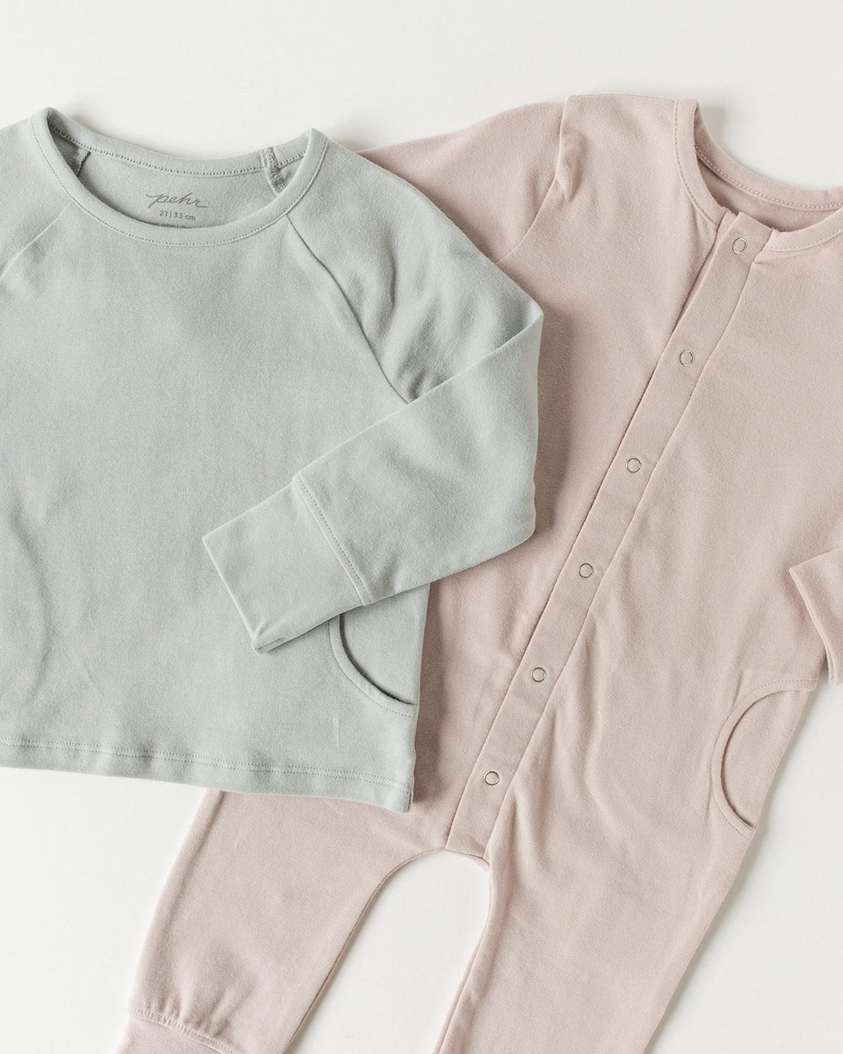 baby essentials romper pale pink pehr