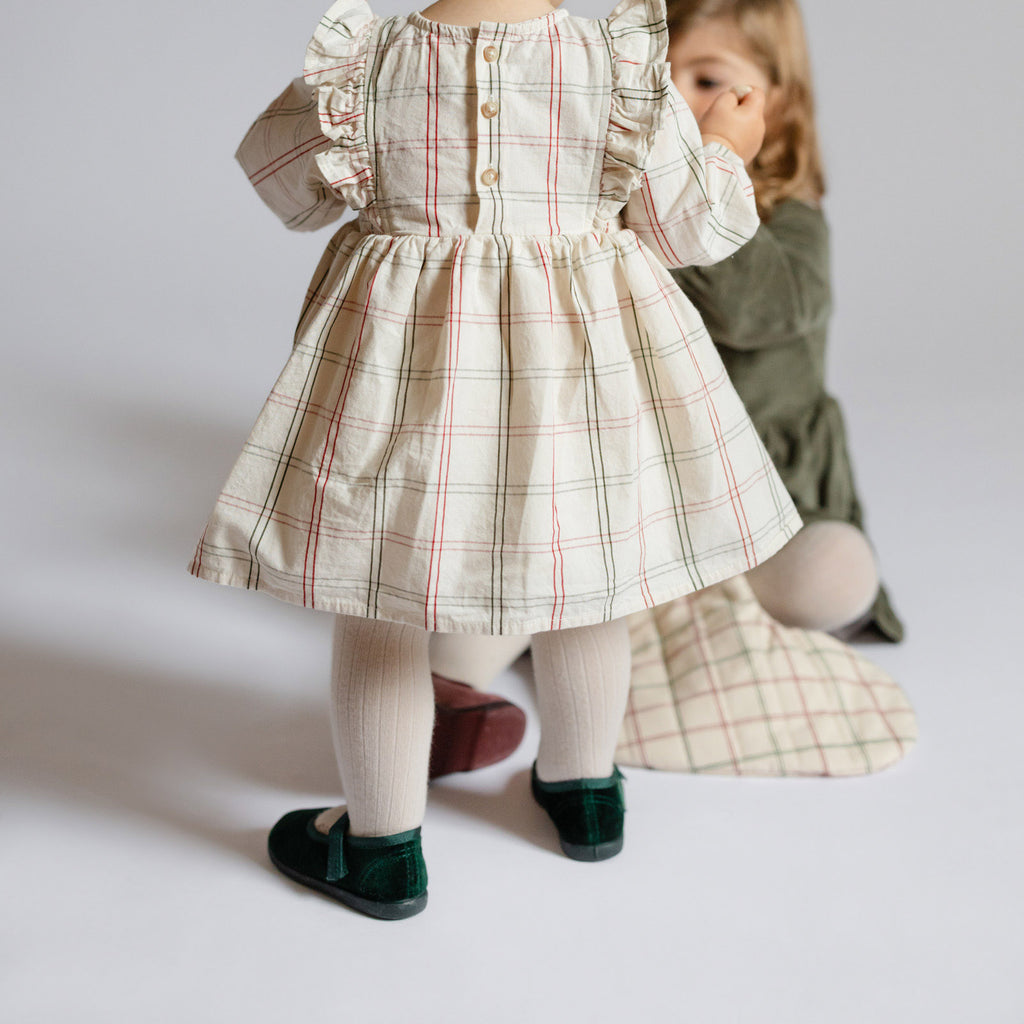 Velvet Flats - Emerald- Green- Ballet Flat- On Toddler