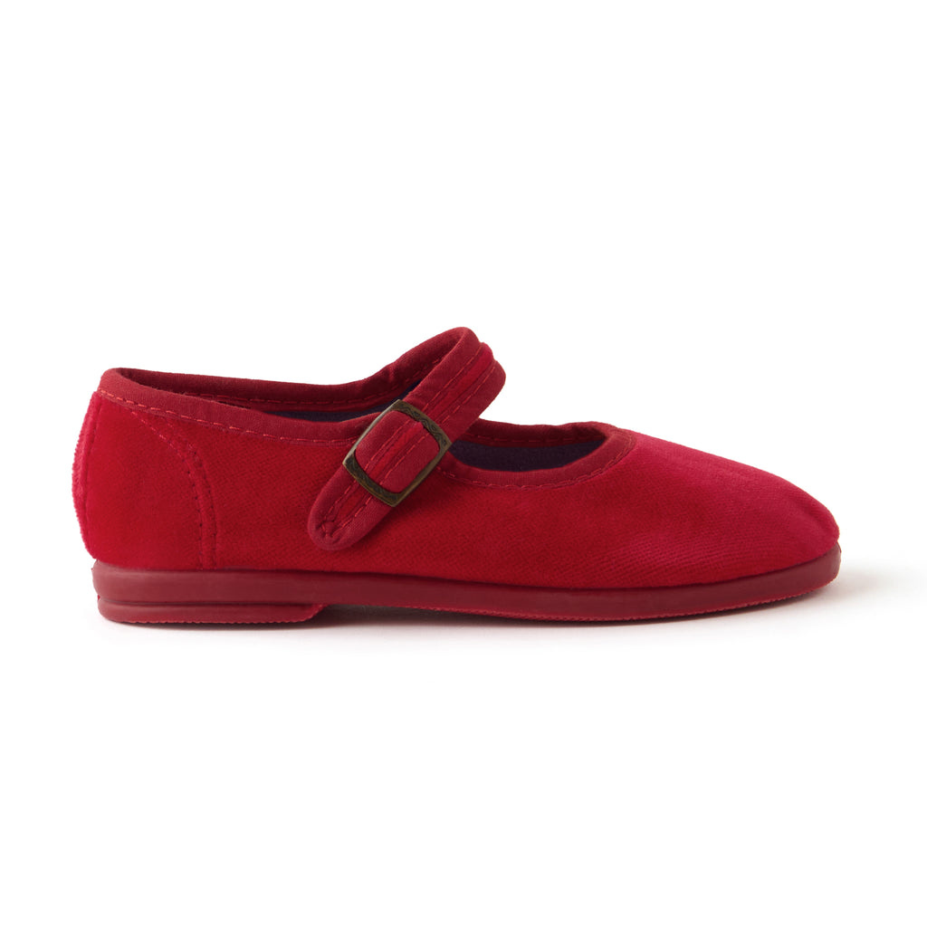 Velvet Flats - Ruby- Red- Ballet Flat Front