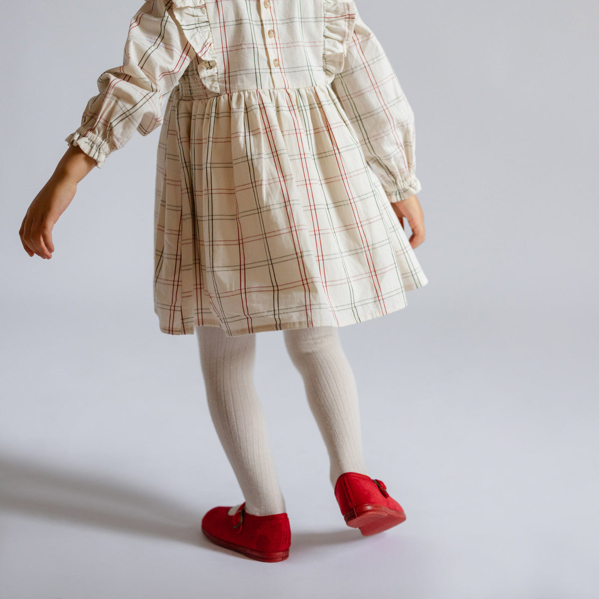 Velvet Flats - Ruby- Red- Ballet Flat Front- On Toddler