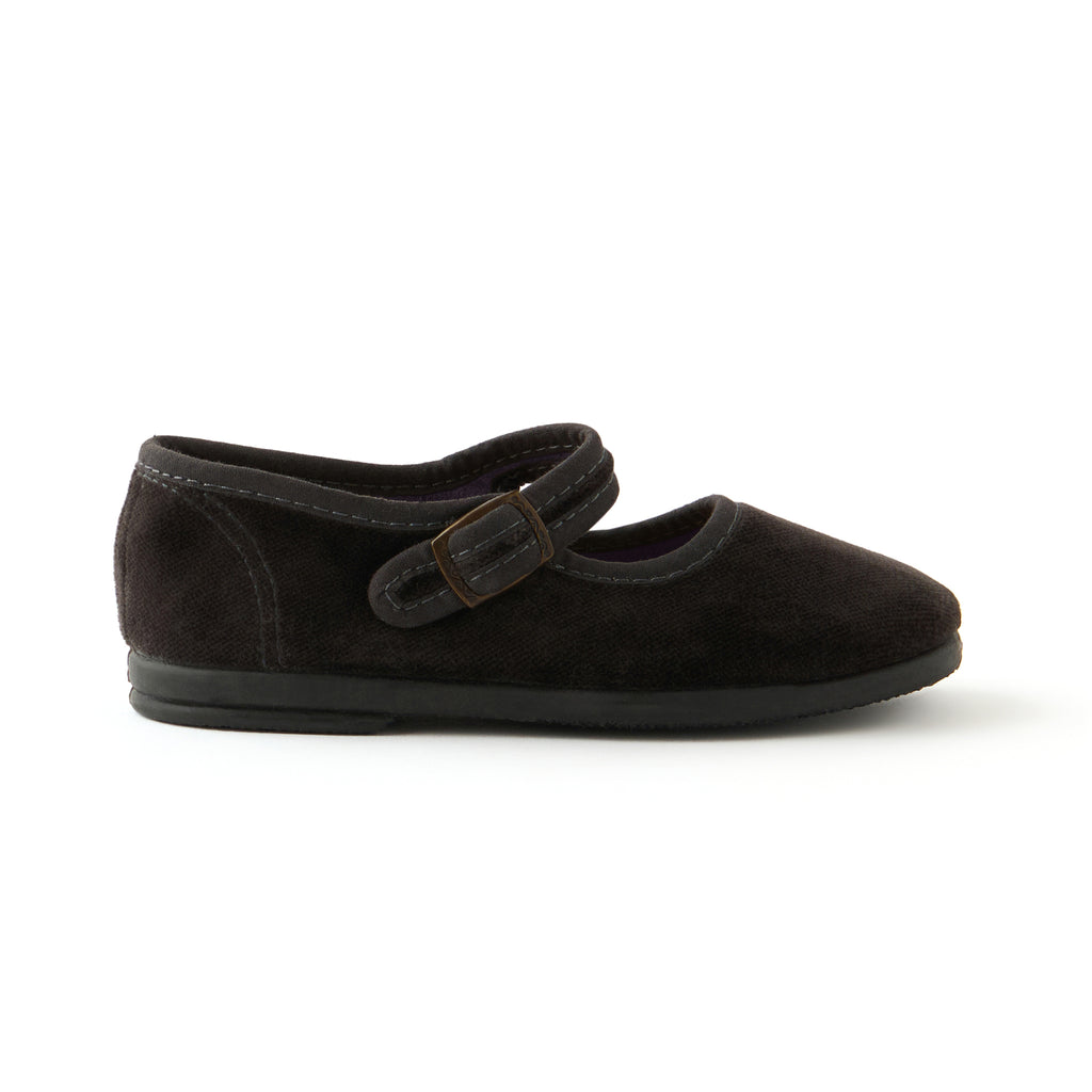 Velvet Flats - Velvet Flats - Pewter- Side Buckle