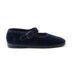 Velvet Flats - Sapphire- Front With Buckle