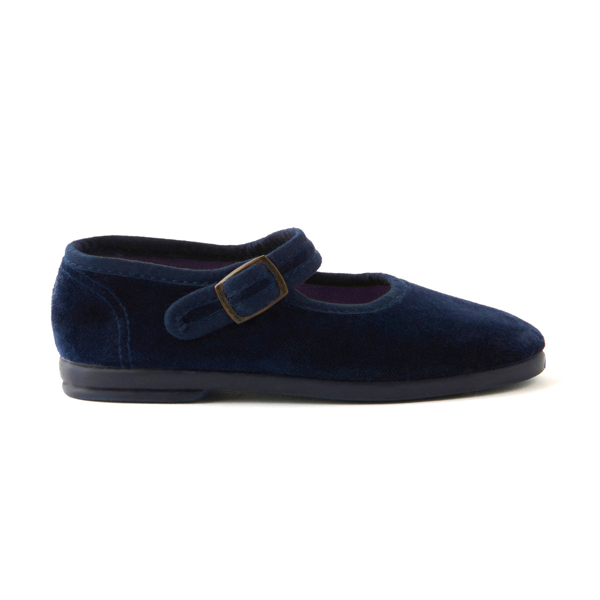 Velvet Flats - Sapphire- Front With Buckle