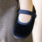 Velvet Flats - Sapphire- Up Close Hook and Loop Strap
