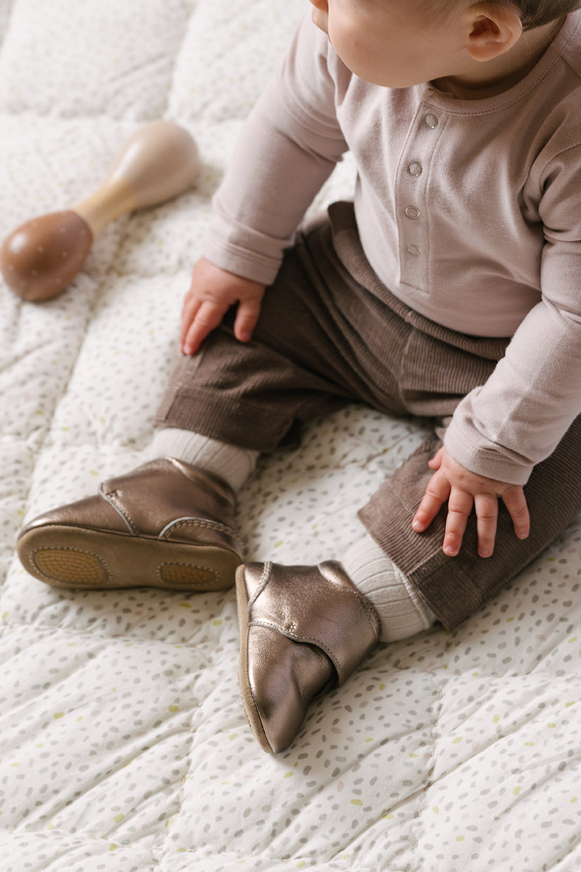 Metallic Babble Bootie