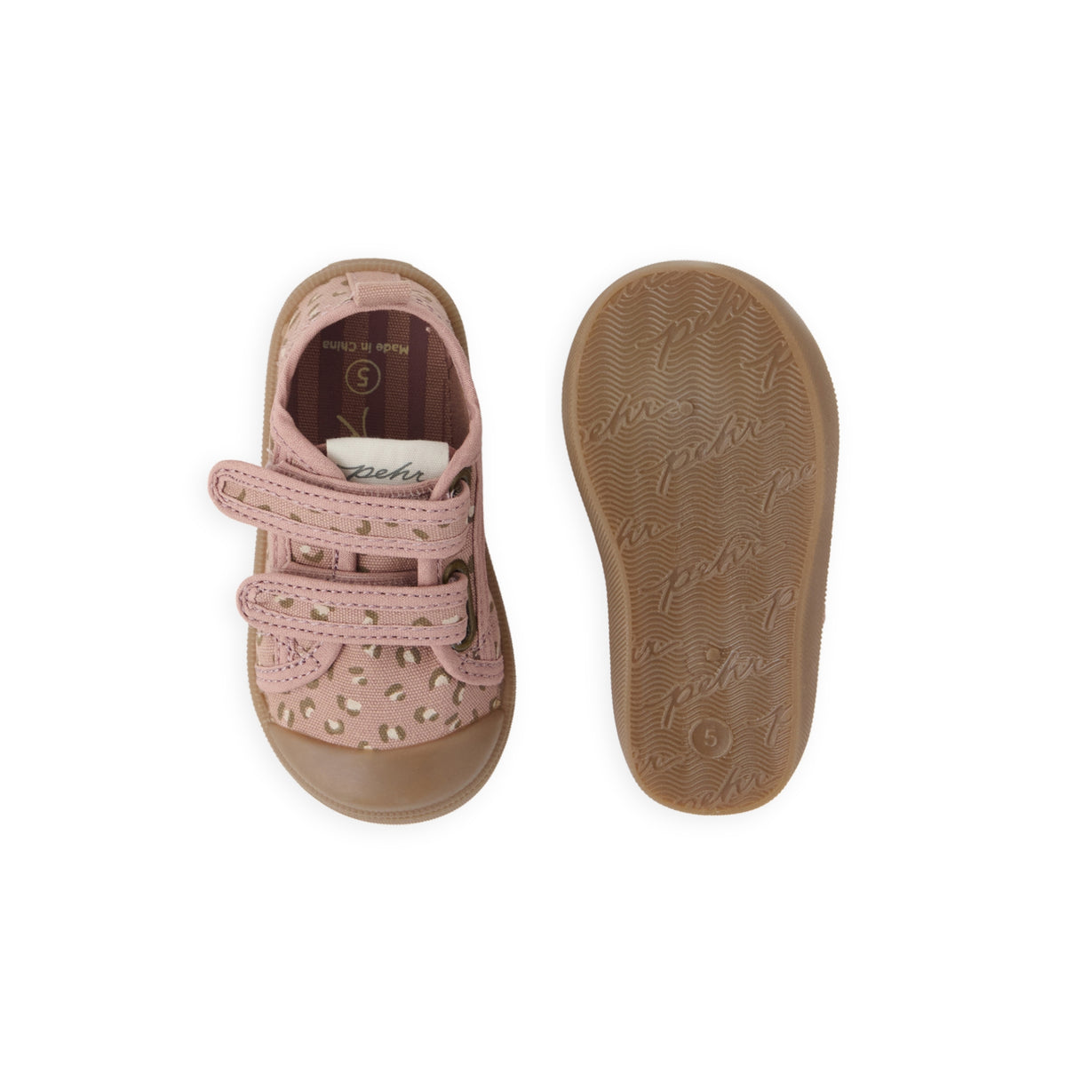 Printed Recess Sneakers - Spotted Pink- Top and Bottom View