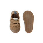 Toddler Twill Recess Sneakers - Chestnut - Top and Bottom View