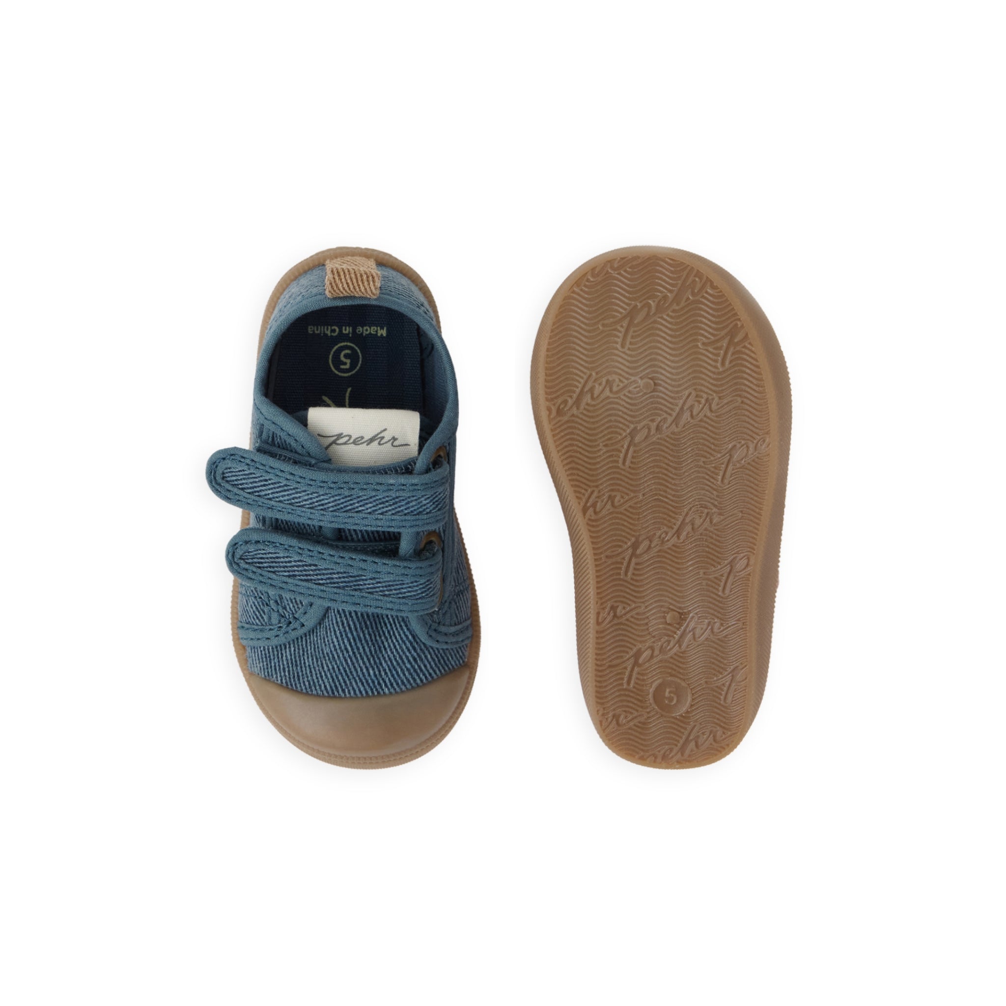 Twill Recess Sneakers - Indigo - Top and Bottom View