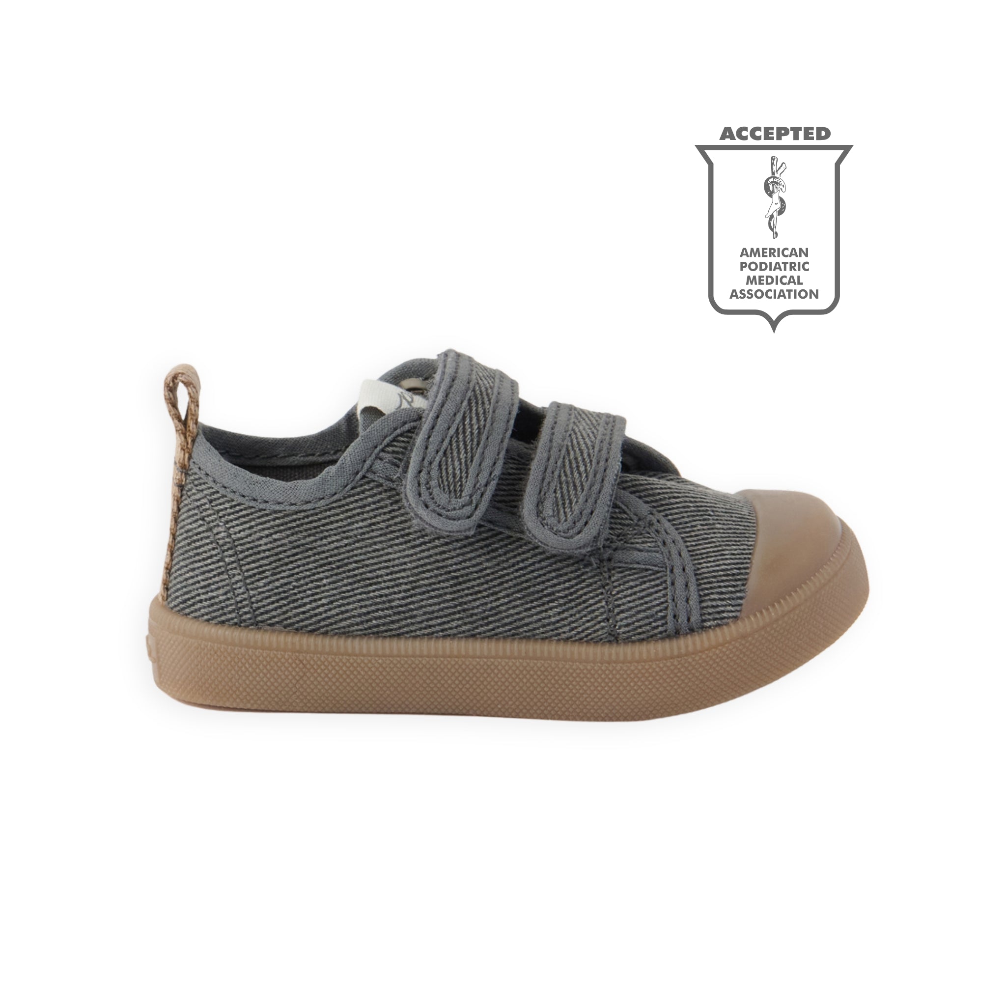 Twill Recess Sneakers- Charcoal- Side View