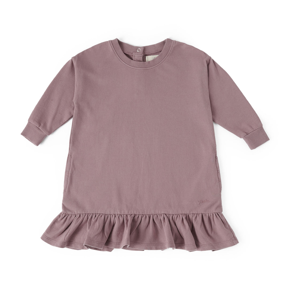 French Terry Ruffle Hem Dress Dress Pehr Plum 18 - 24 mos. 