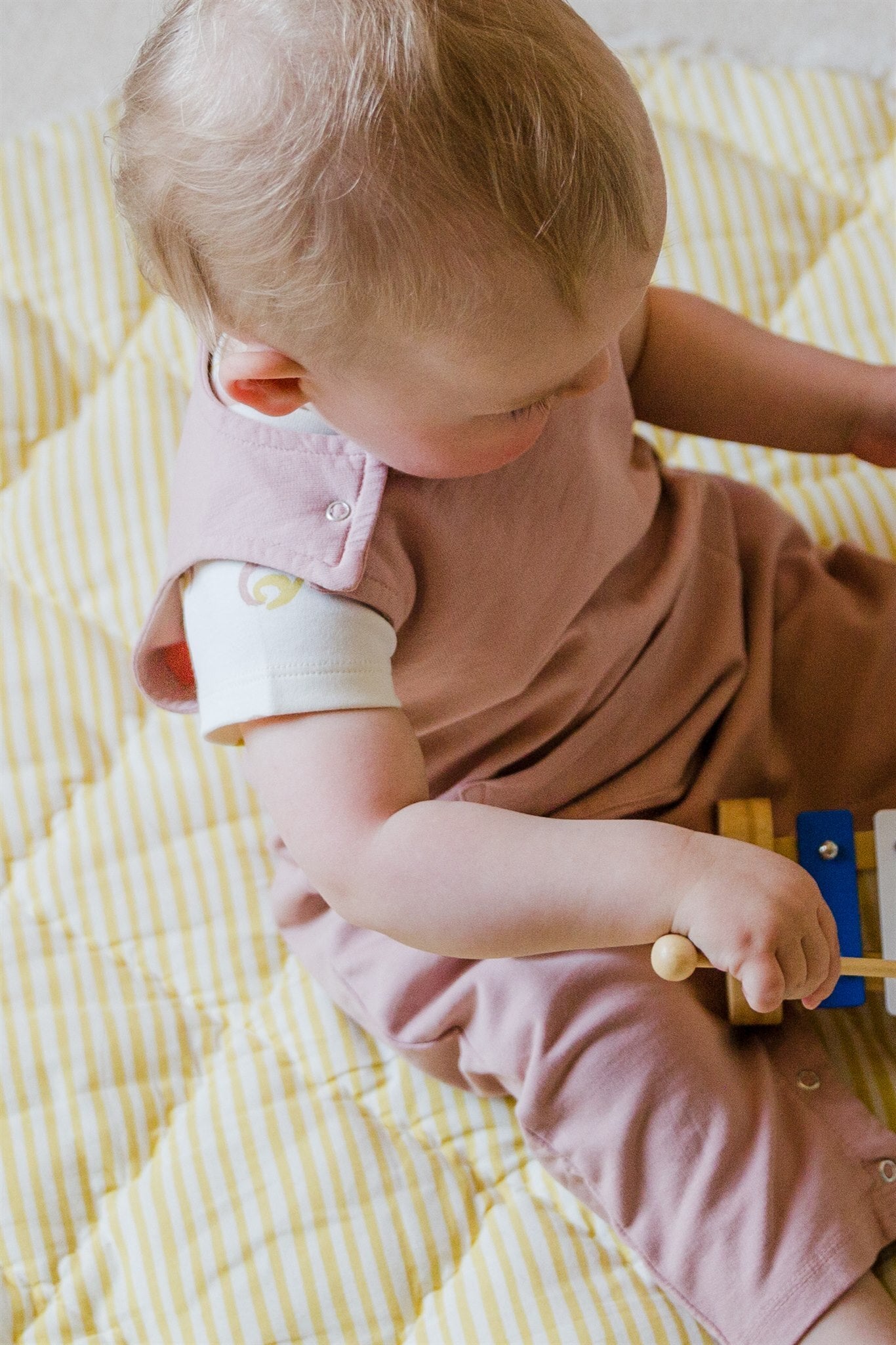 Pehr-French Terry Overalls-Soft peony-5