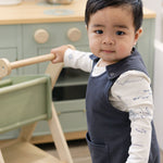 French Terry Overalls - Ink Blue