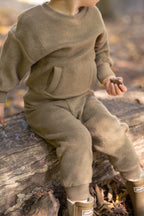 kids teddy fleece set moss