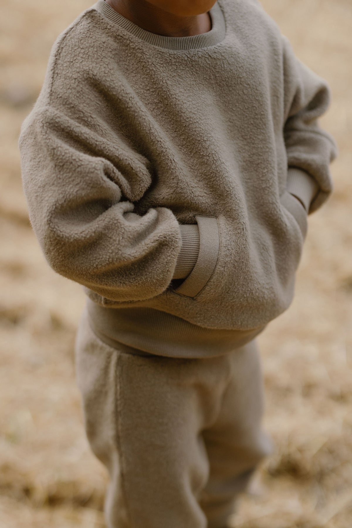 kids teddy fleece set moss