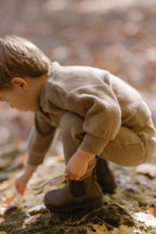 kids teddy fleece set moss