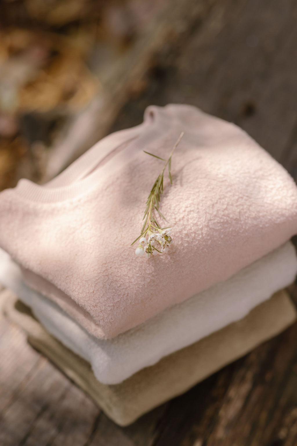 kids teddy fleece set moss