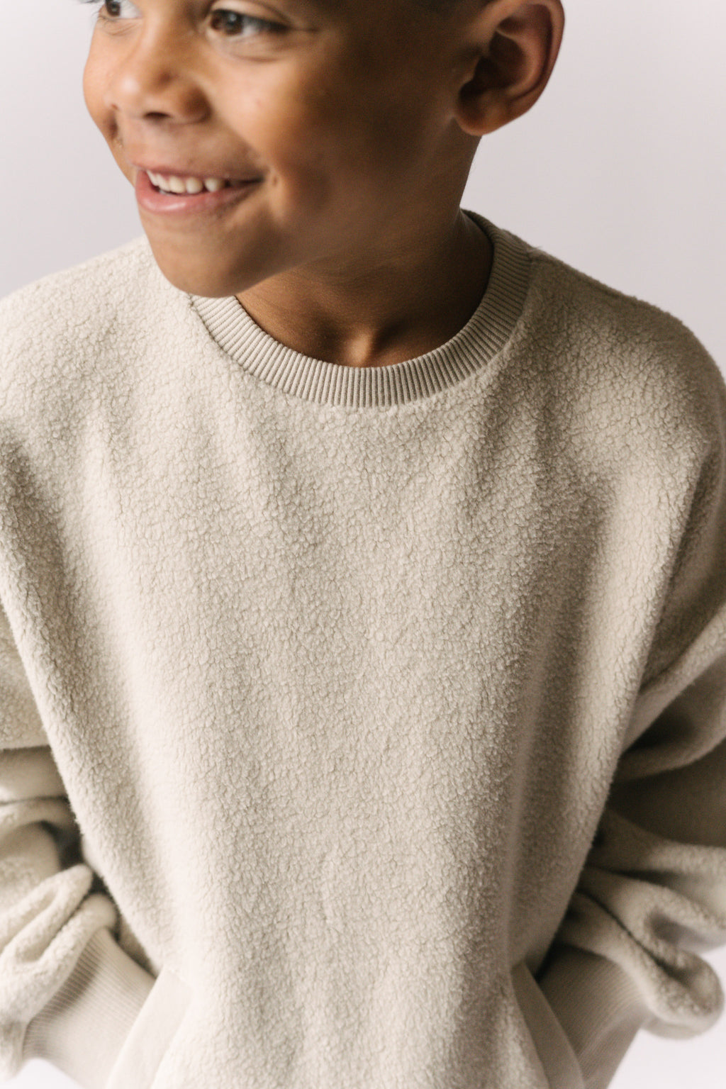 kids teddy fleece set stone