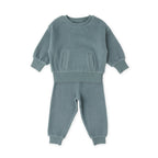 Teddy Fleece Set - Slate Blue- Front- Matching Set
