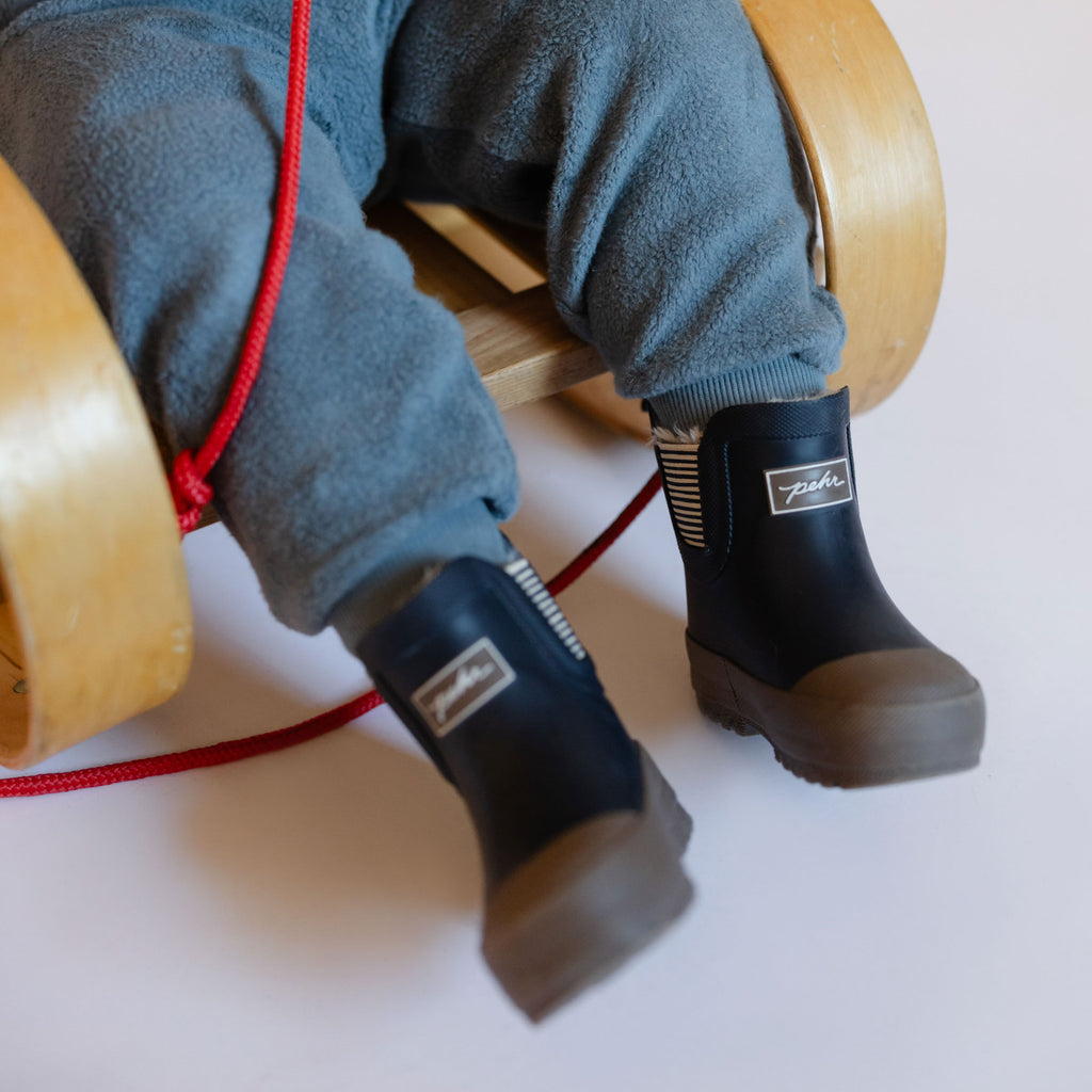 Teddy Fleece Set - Slate Blue- On Toddler-Soft Matching Set- Tucked Into Pathfinder Boot